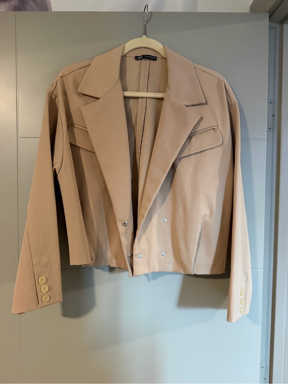 Zara Cropped Light Beige Women’s Blazer Jacket